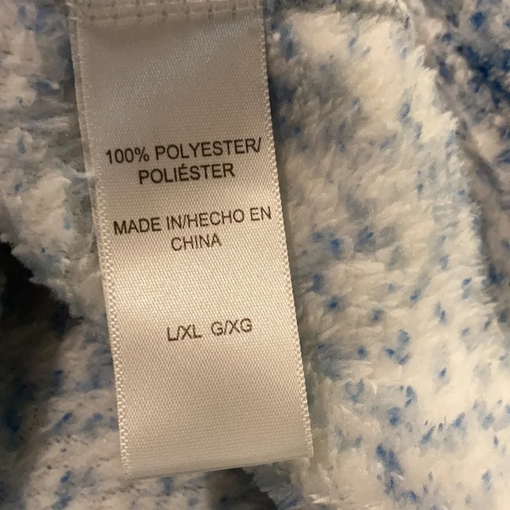 EC Oscar de la Renta Speckled Blue & White Zip-up Duster Size L/XL - Picture 13 of 14